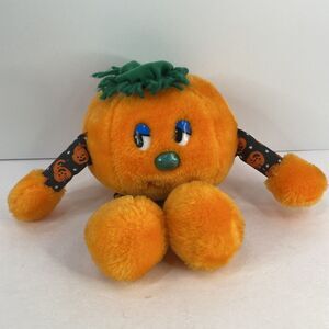 Vintage Plush 10” Halloween Anthropomorphic Pumpkin Midwestern Home Products